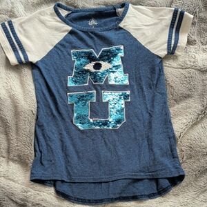 Disney Blue and White Monsters University Reversible Sequin Kids Tee